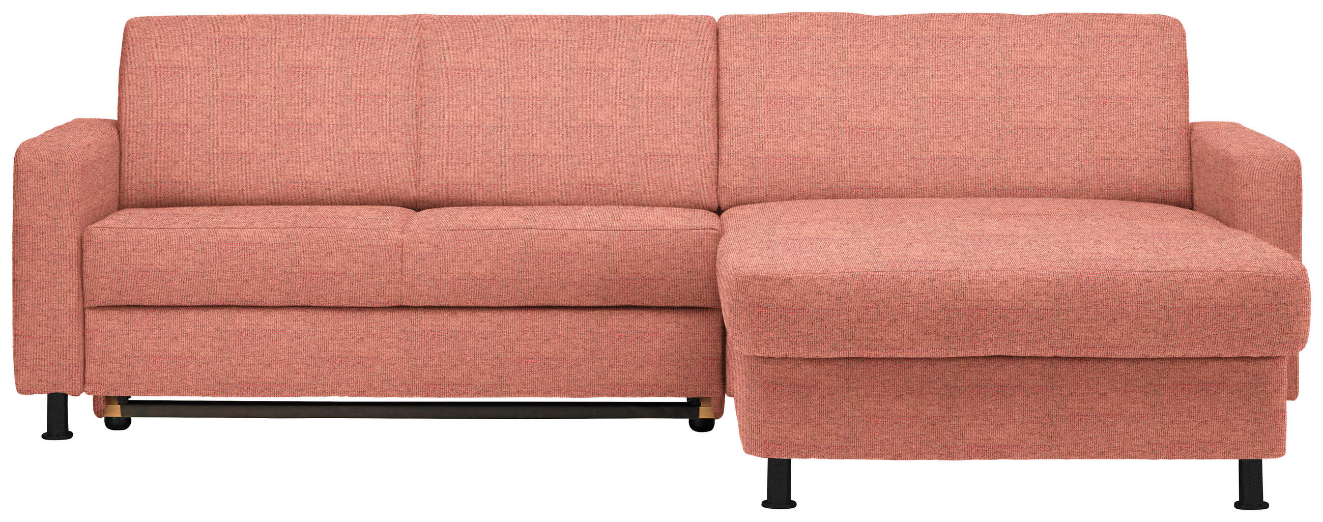 ECKSOFA in Webstoff Koralle  - Koralle/Schwarz, Design, Kunststoff/Textil (257/165cm) - Xora