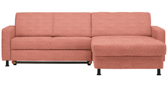 ECKSOFA in Webstoff Koralle  - Koralle/Schwarz, Design, Kunststoff/Textil (257/165cm) - Xora