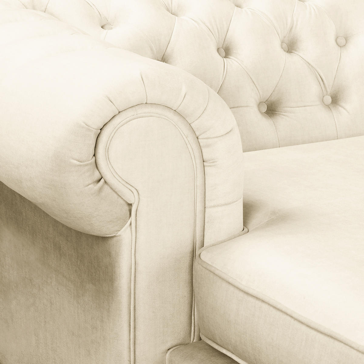 ECKSOFA Laura in Mikrofaser Creme  182/284 cm  - Creme/Braun, Design, Holz/Textil (182/284cm) - P & B