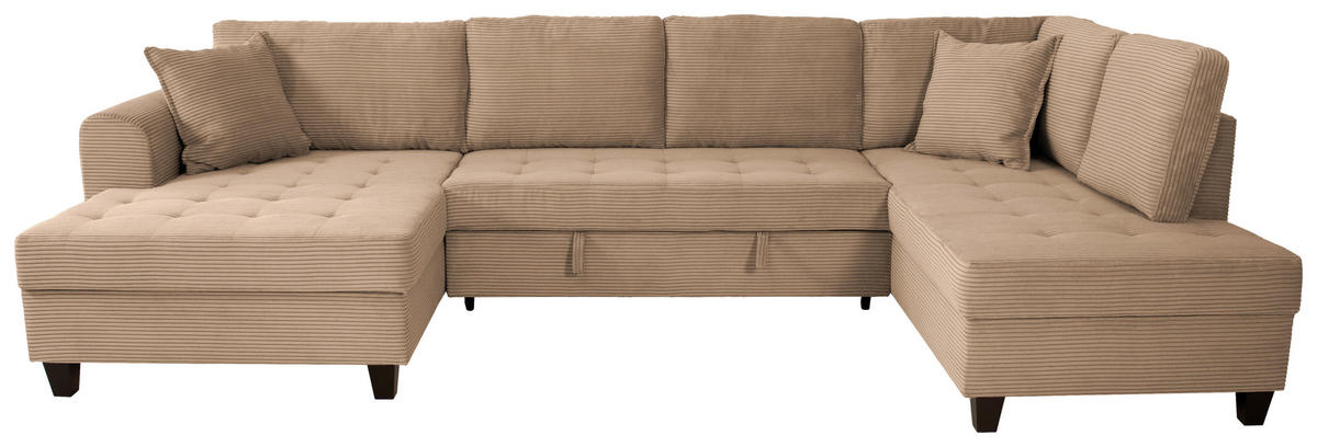 WOHNLANDSCHAFT MORITZ Karamell Cord  - Karamell, Trend, Textil (155/324/178cm) - P & B