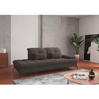 RÉCAMIERE in Flachgewebe Graphitfarben  - Schwarz/Graphitfarben, Konventionell, Textil/Metall (231/90/122cm) - Sit & More