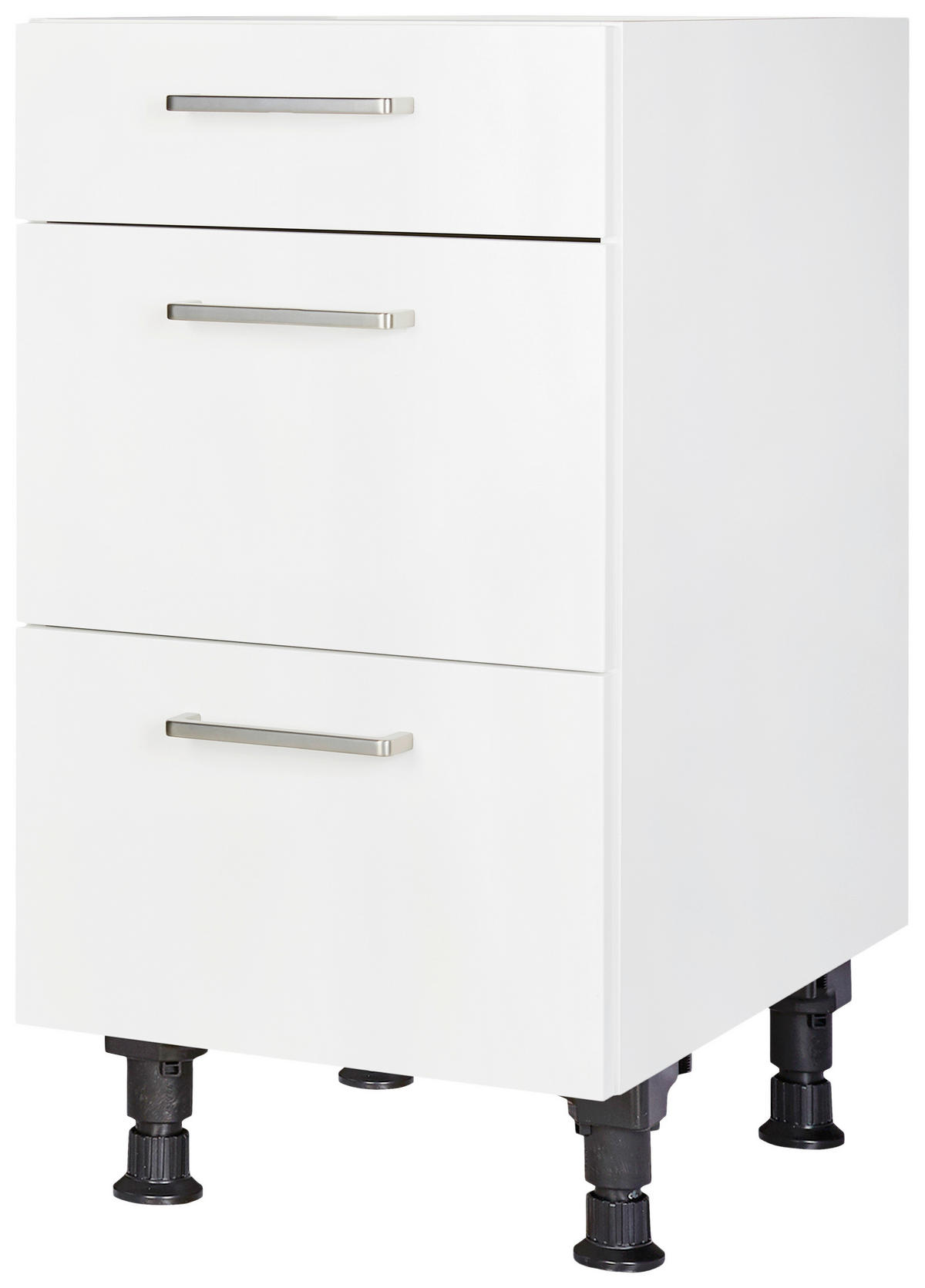 SCHUBKASTENUNTERSCHRANK 45/87/56 cm  in Weiß  - Edelstahlfarben/Weiß, MODERN, Holzwerkstoff/Metall (45/87/56cm) - Nobilia