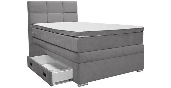BOXSPRINGBETT 120/200 cm in Dunkelgrau - Dunkelgrau/Alufarben, KONVENTIONELL, Kunststoff/Textil (120/200cm) - Carryhome