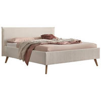 POLSTERBETT 140/200 cm  in Weiss, Eichefarben  - Weiss/Eichefarben, Design, Holz/Textil (140/200cm) - Hasena