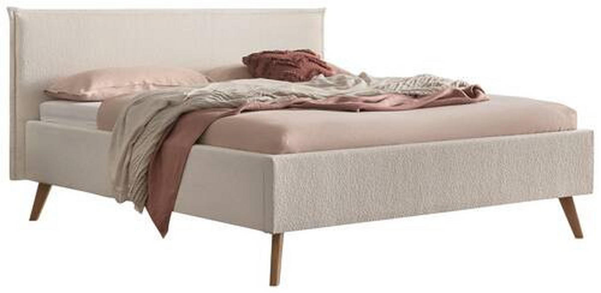 POLSTERBETT 140/200 cm  in Weiss, Eichefarben  - Weiss/Eichefarben, Design, Holz/Textil (140/200cm) - Hasena