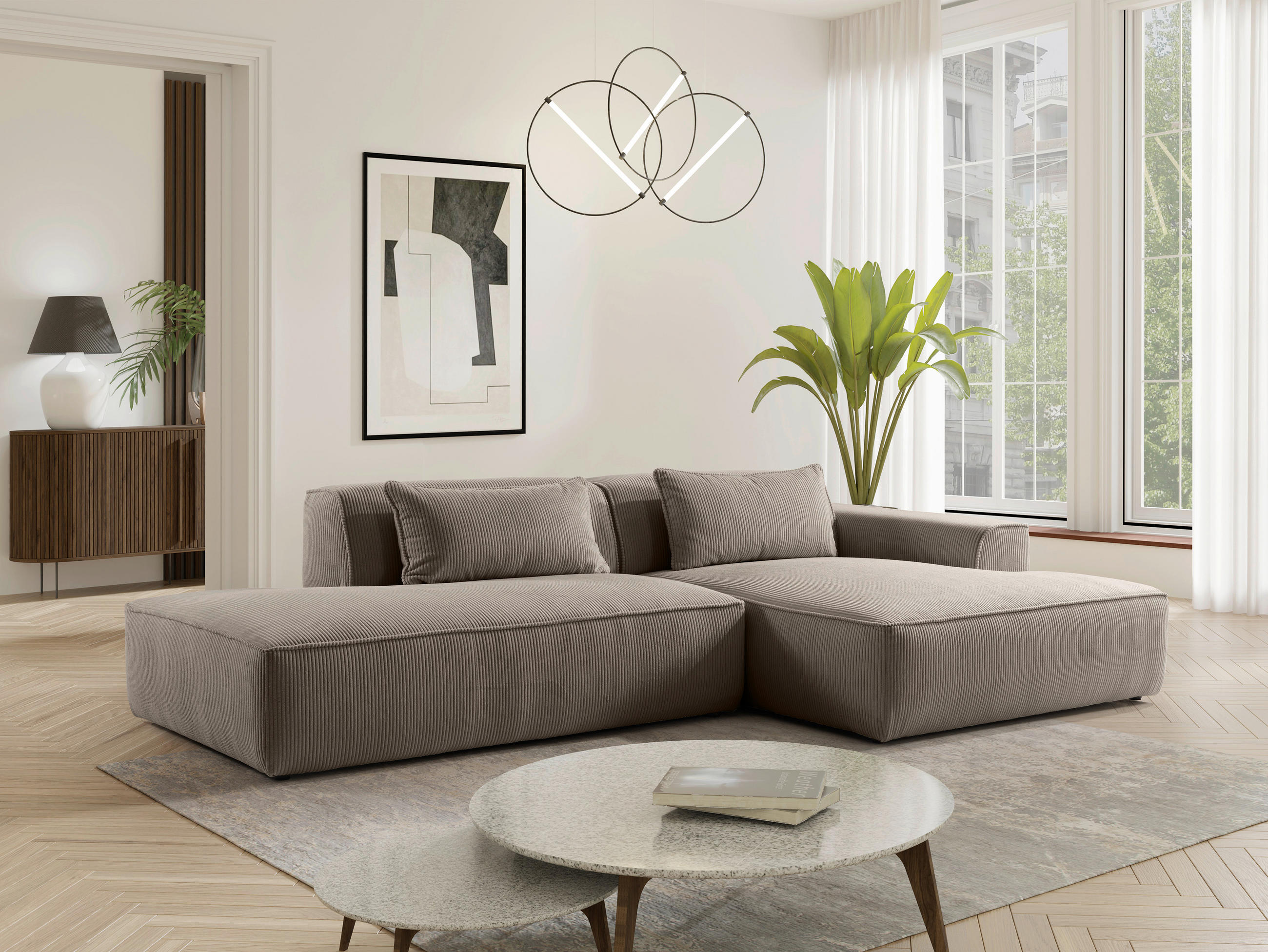 Livetastic ROHOVÁ SEDAČKA, plast, textil, kompozitní dřevo, cappuccino