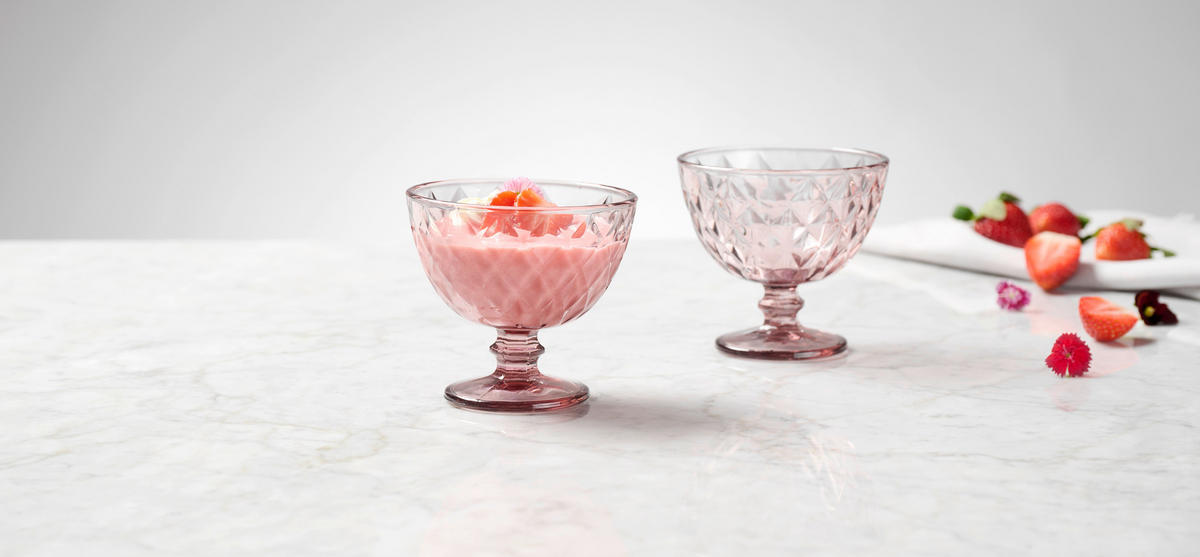 DESSERTSKÅL     - rosa, Basics, glas (11/10cm) - Novel