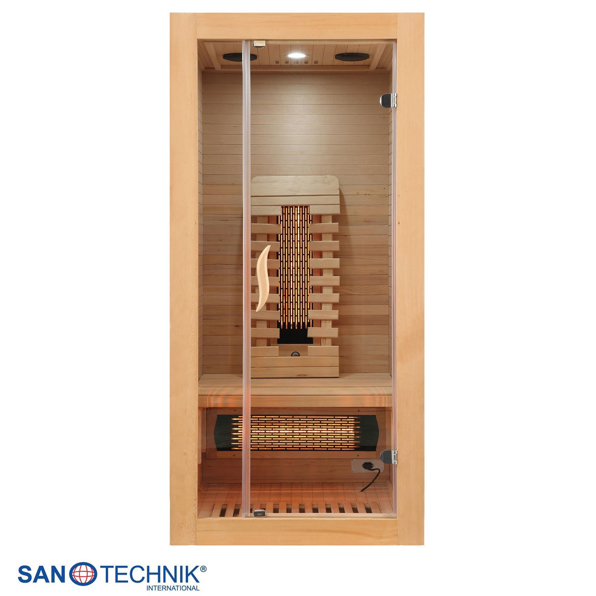 INFRAROTKABINE für 1 Personen  - Naturfarben, Basics, Glas/Holz (90/190/90cm) - Sanotechnik