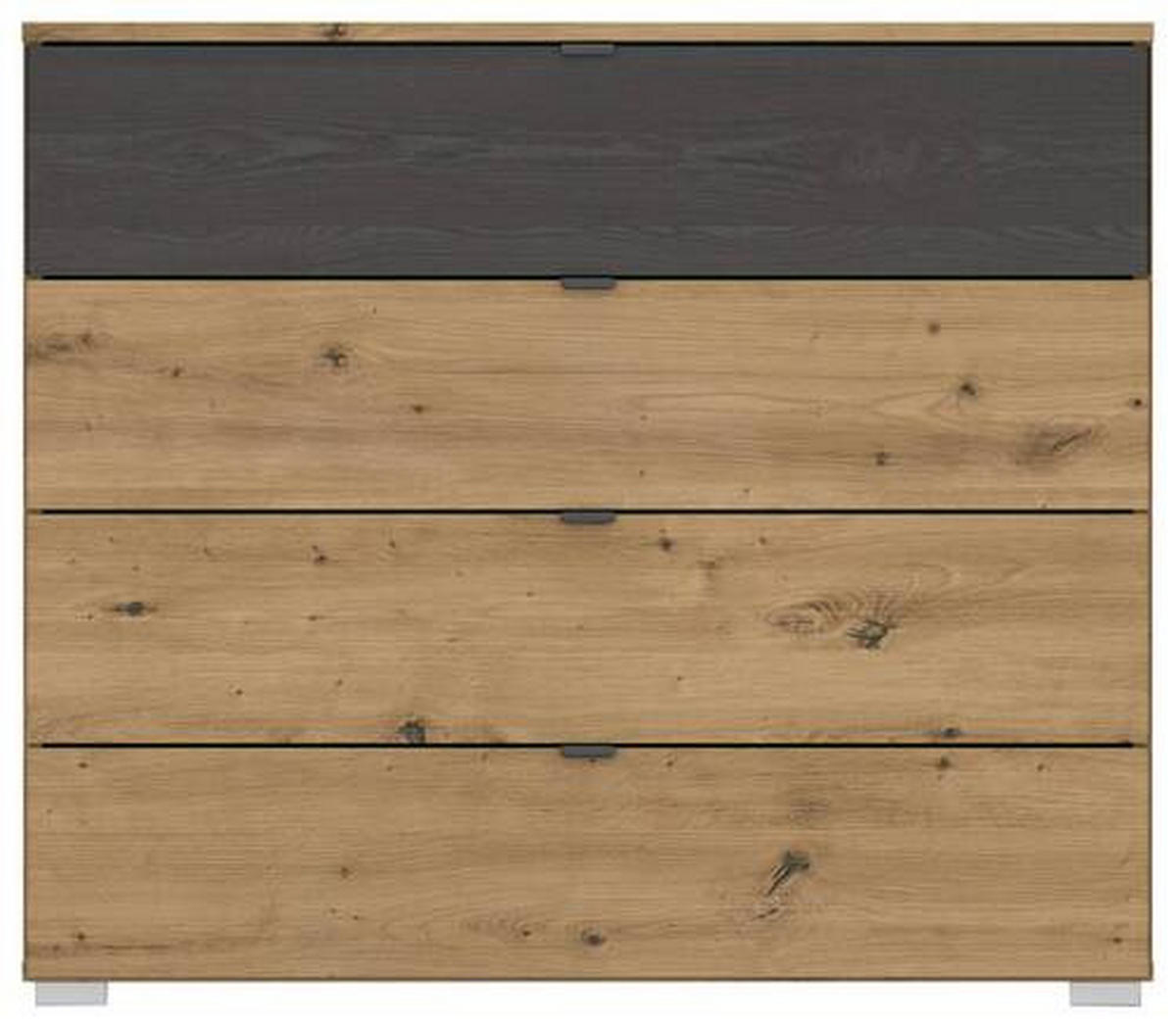 KOMÓD 93/81/42 cm  - fekete/alumínium színű, Modern, műanyag/faalapú anyag (93/81/42cm) - Rauch Möbel