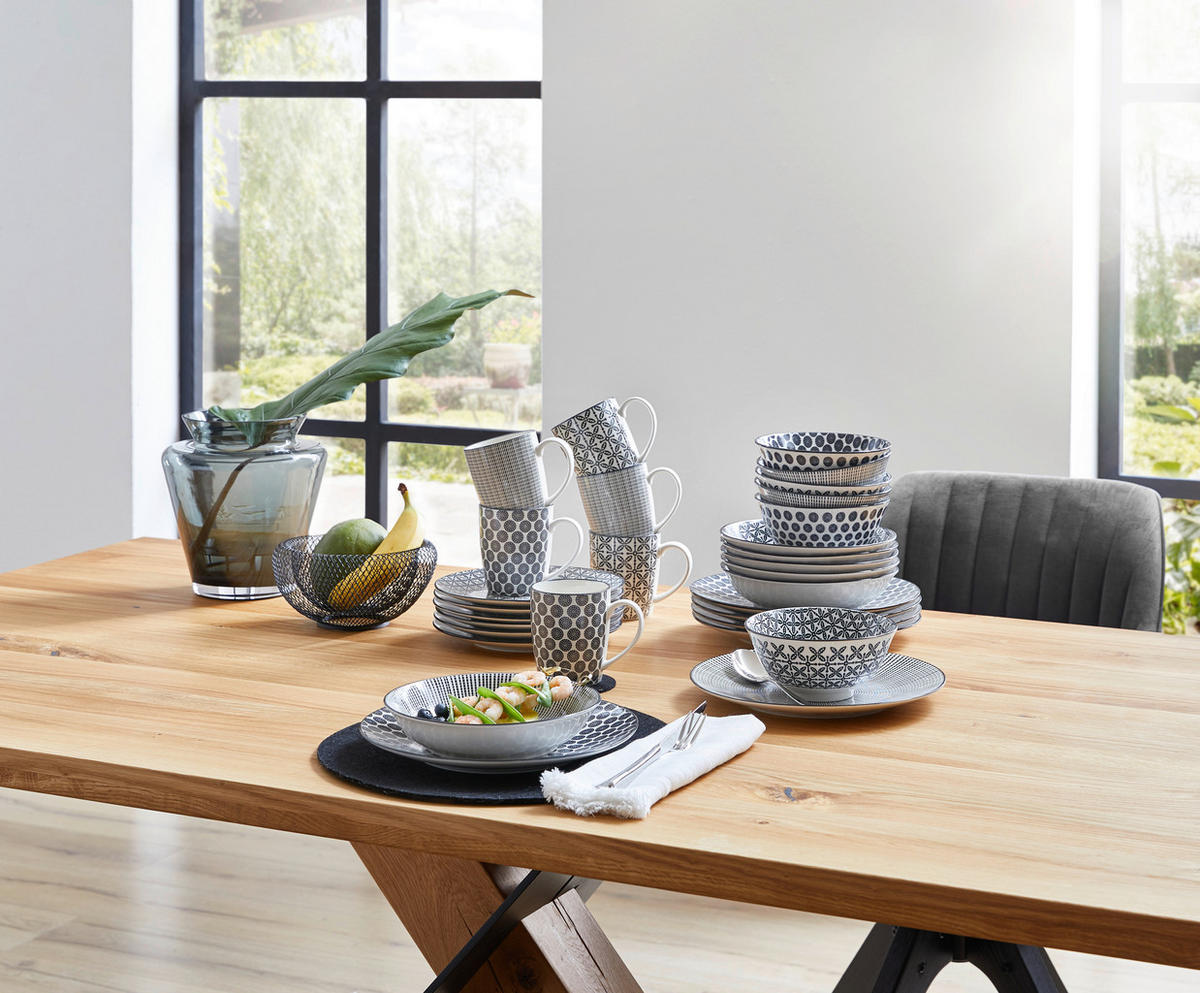 KOMBINOVANÝ SERVIS, 30-dielne, porcelán - čierna/biela, Lifestyle, keramika - Ritzenhoff Breker