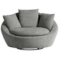 SESSEL in Chenille, Webstoff Dunkelgrau  - Dunkelgrau/Silberfarben, Modern, Kunststoff/Textil (130/80/112cm) - Trendmanufaktur