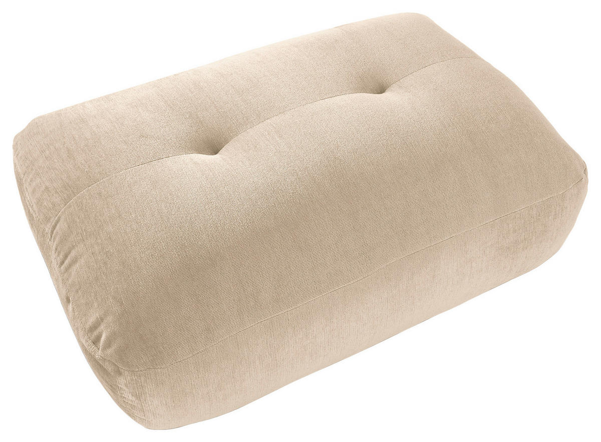 HOCKER in Textil Creme  - Creme/Schwarz, Modern, Kunststoff/Textil (102/46/65cm) - Trendmanufaktur
