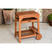 VRTNI SERVIRNI VOZIČEK     75/75/84 cm         - naravne barve, Konvencionalno, kovina/les (75/75/84cm) - Gardenson