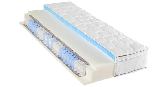 TASCHENFEDERKERNMATRATZE 140/200 cm Höhe ca. 26 cm  - Weiß, Basics, Textil (140/200cm) - Novel