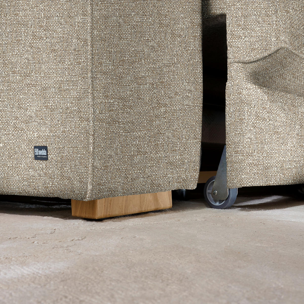 ECKSOFA  in Chenille Sandfarben  316/206 cm  - Sandfarben/Eichefarben, Design, Textil (316/206cm) - Sedda