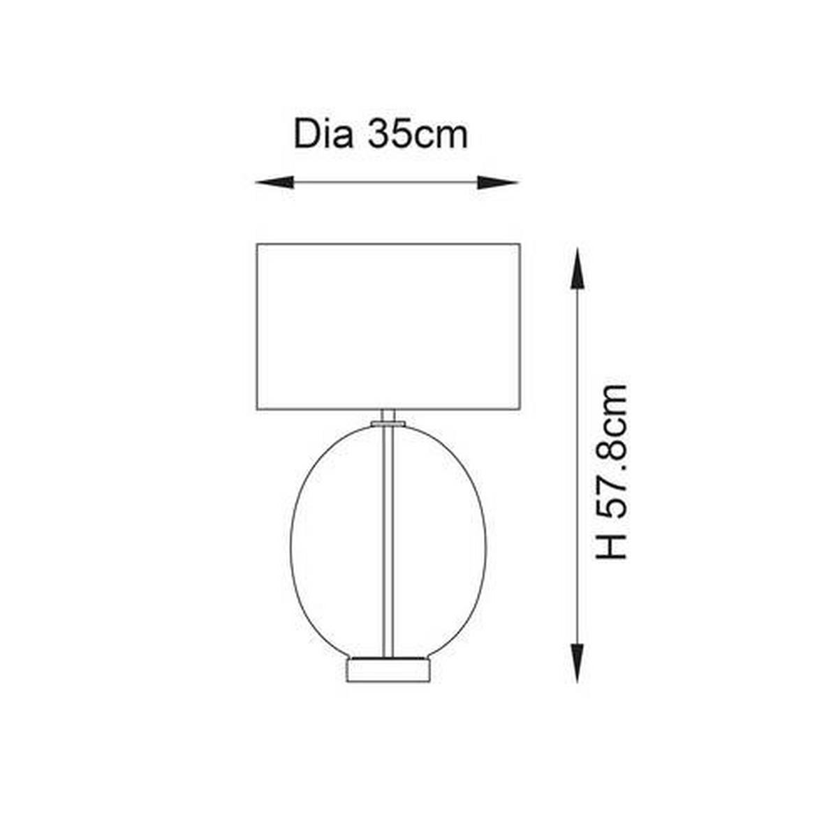 TISCHLEUCHTE 35/57.8 cm   - Weiß/Nickelfarben, KONVENTIONELL, Glas/Textil (35/57.8cm) - ENDON