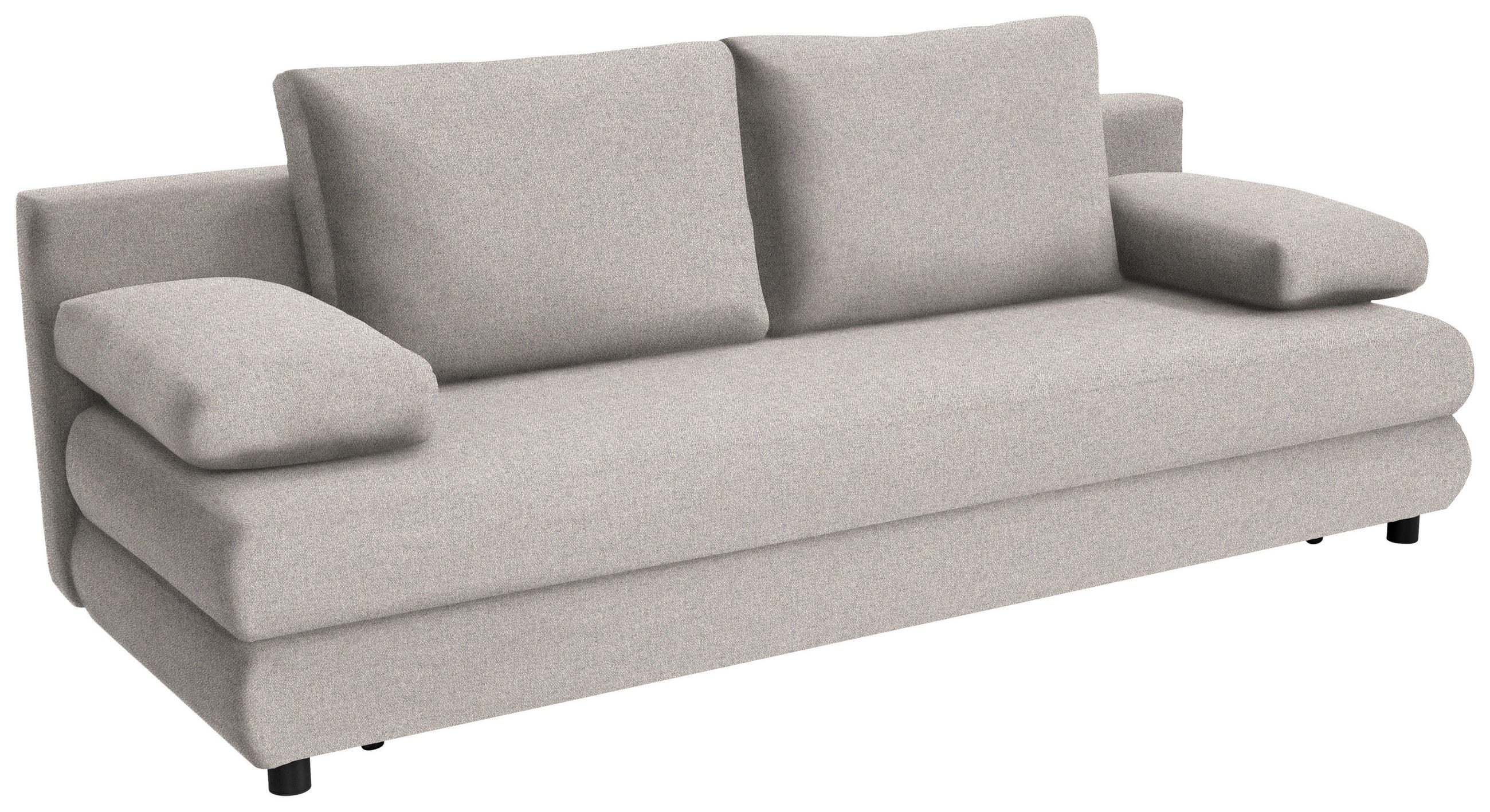 SCHLAFSOFA Webstoff Grau  - Schwarz/Grau, Design, Kunststoff/Textil (197/77/81cm) - home24