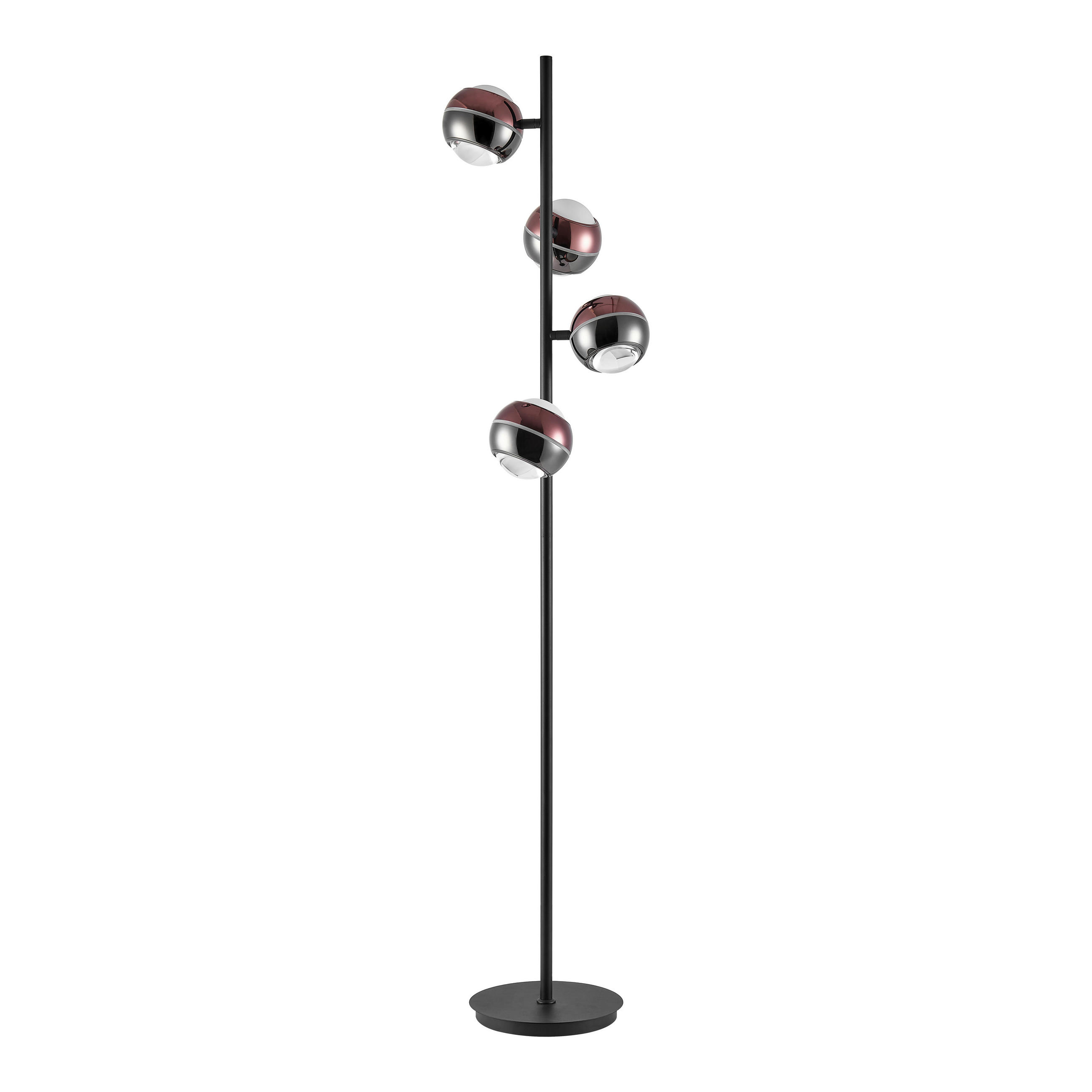 LED-STEHLEUCHTE Easy 32/149 cm   - Schwarz/Kupferfarben, Design, Glas/Kunststoff (32/149cm) - Dieter Knoll