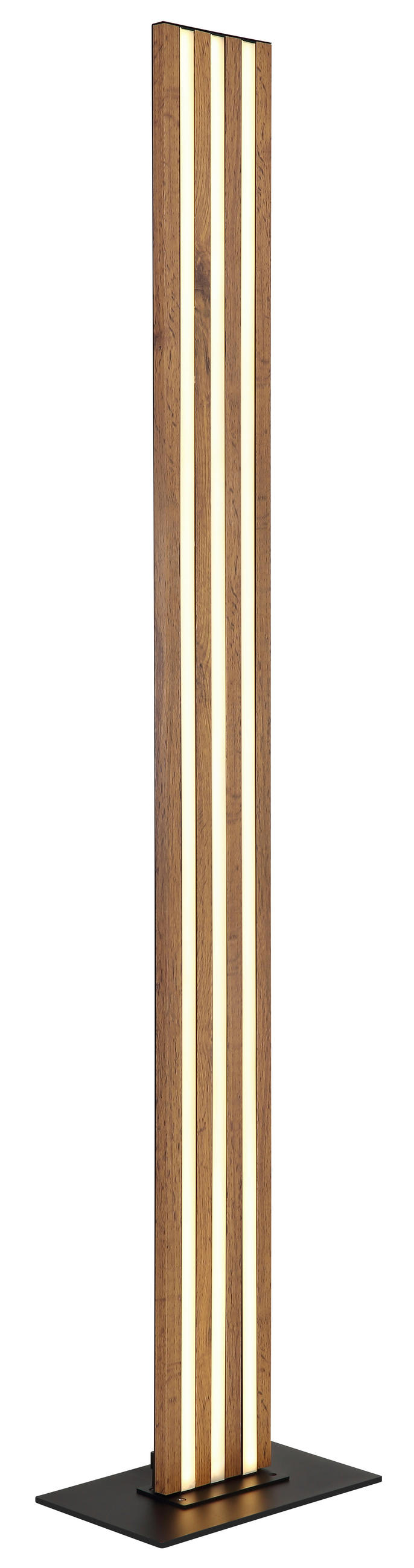 LED-STEHLEUCHTE Hayden 30/18/140 cm  - Dunkelbraun/Opal, Design, Holzwerkstoff/Kunststoff (30/18/140cm) - Globo