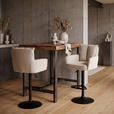 BARHOCKER Cord Beige Eisen Stoffauswahl, Sitzfläche 360° drehbar, inklusive Armlehnen  - Beige/Schwarz, Design, Textil/Metall (54/101-122/58cm) - Novel