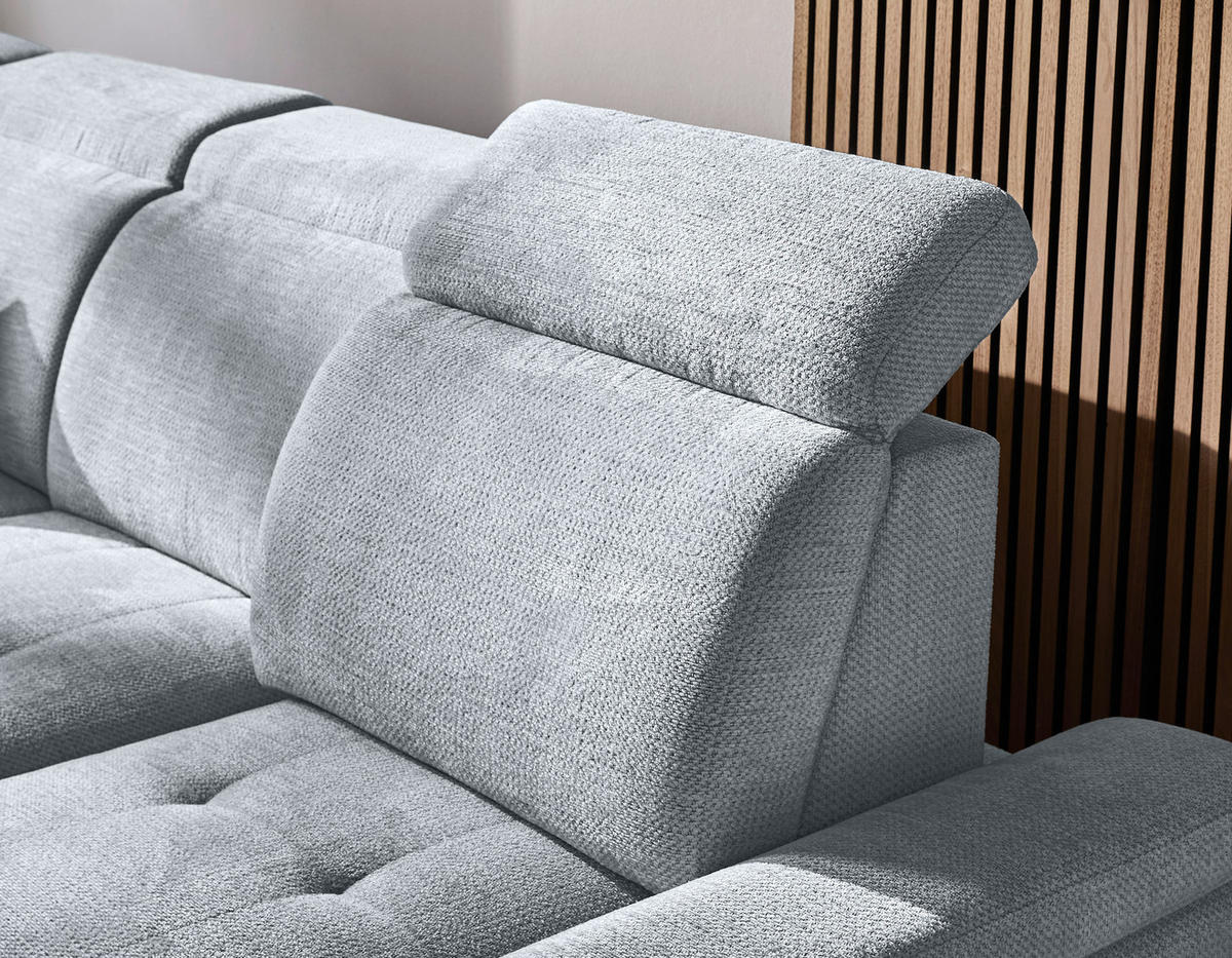 WOHNLANDSCHAFT in Struktur Grau  - Schwarz/Grau, Design, Textil/Metall (270/364/190cm) - Stylife