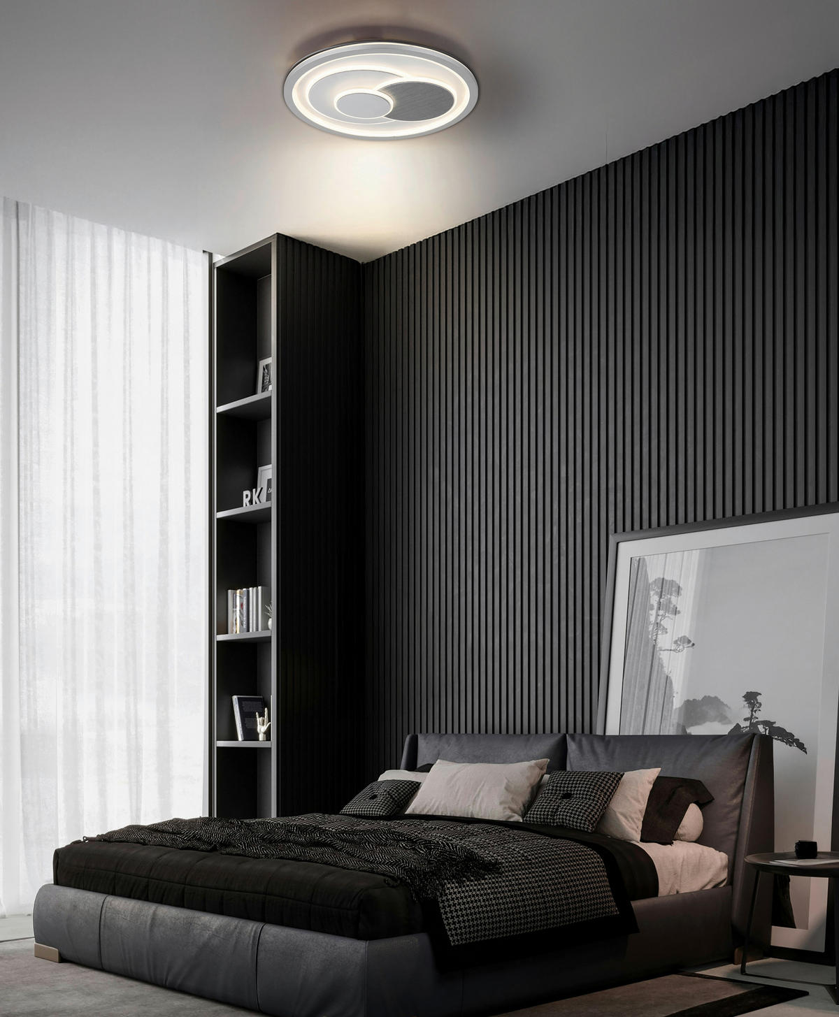 LED-DECKENLEUCHTE 48/5,7 cm   - Silberfarben/Weiß, Design, Kunststoff/Metall (48/5,7cm) - Globo