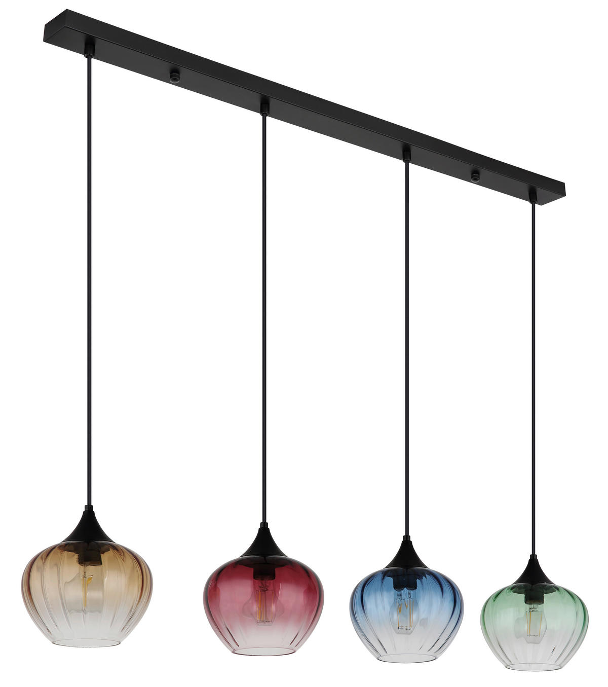 HÄNGLAMPA SANDER 111/18/120 cm  - klar/orange, Basics, metall/glas (111/18/120cm) - Globo