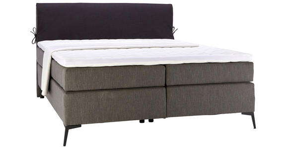 BOXSPRINGBETT 180/200 cm  in Anthrazit, Schwarz  - Anthrazit/Schwarz, Design, Textil/Metall (180/200cm) - Hom`in