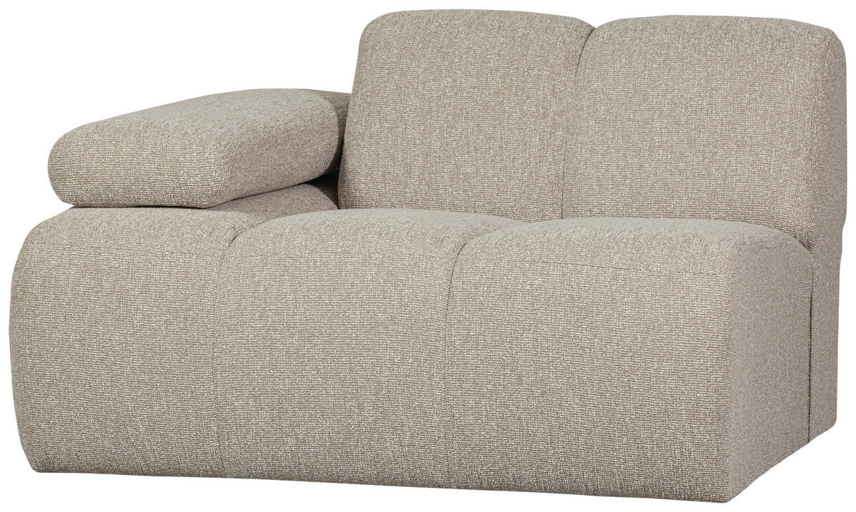 SOFAELEMENT Mojo Bouclé Beige  - Beige/Schwarz, Design, Kunststoff/Textil (97/74/124cm) - Livetastic
