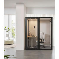 MEETINGBOX BOSSELINO WORK 1 - Schwarz, MODERN, Glas/Holzwerkstoff (190,9/215,5/99,4cm) - Bosse