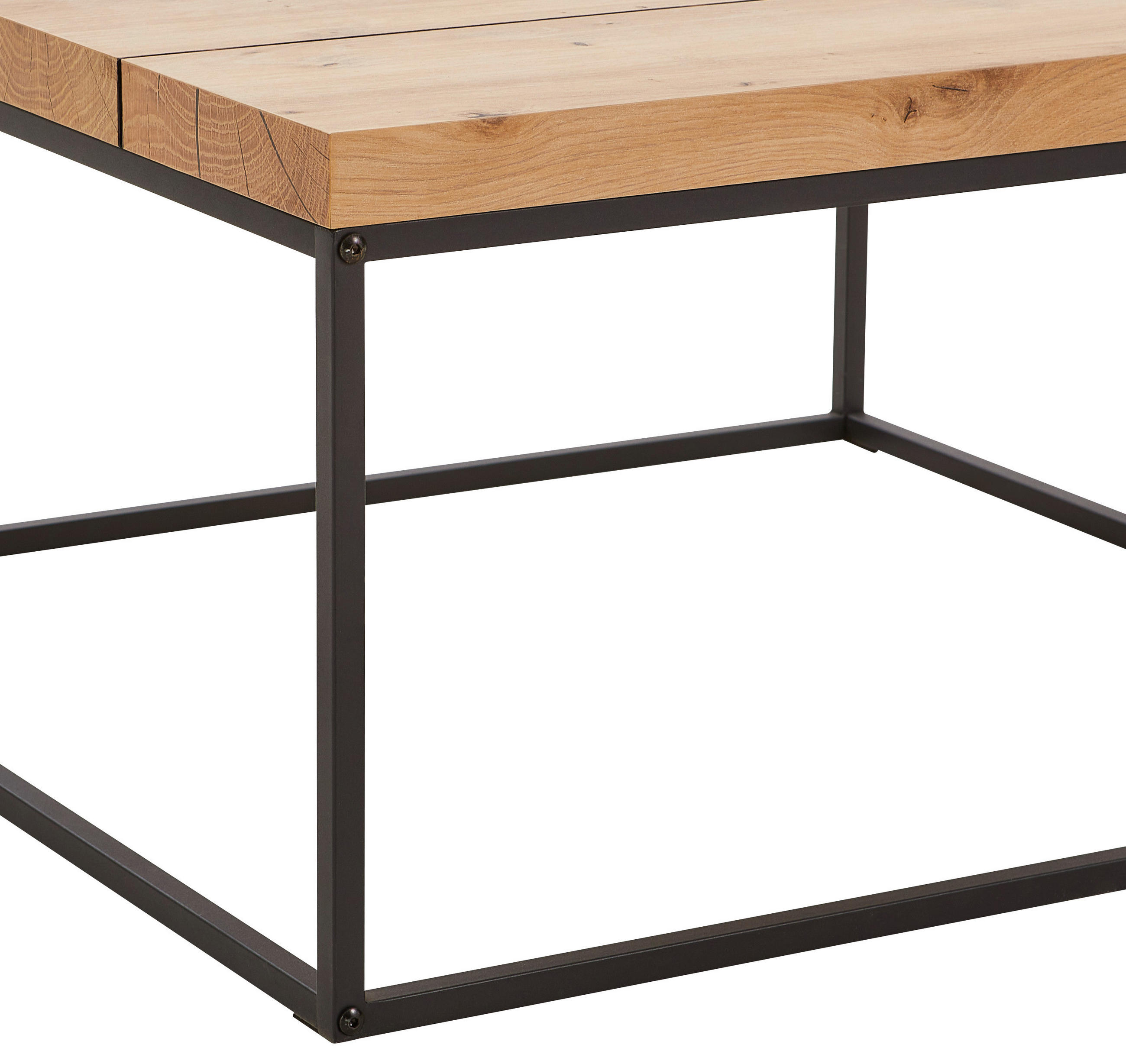 MĂSUȚĂ DE CAFEA - culoare lemn stejar/negru, Design, metal/material pe bază de lemn (80/40/80cm) - P & B
