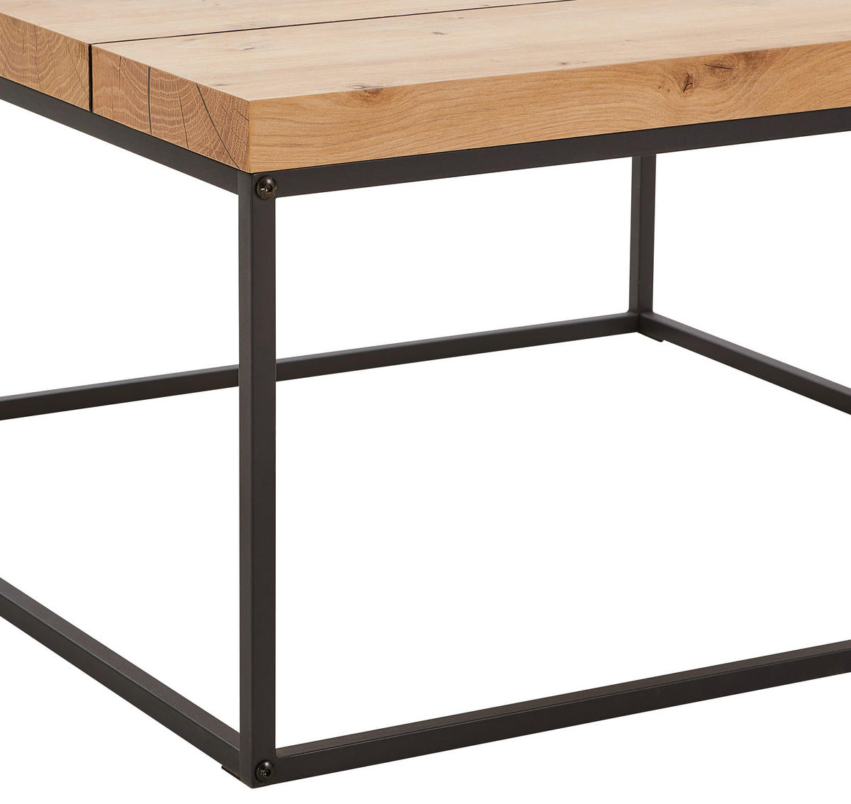 COUCHTISCH in Metall, Holzwerkstoff  - Eichefarben/Schwarz, Design, Holzwerkstoff/Metall (80/40/80cm) - P & B
