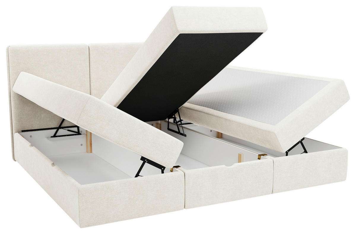 FAMILIENBETT - Creme/Schwarz, MODERN, Holz/Kunststoff (240/200cm) - MID.YOU