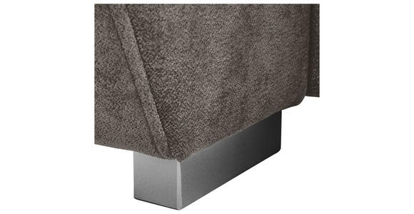 ECKSOFA Taupe Chenille Rückenkissen, Bettkasten, Schlaffunktion, Rücken echt, Armteilverstellung, Liegefläche im Originalstoff  - Taupe/Silberfarben, KONVENTIONELL, Holz/Textil (187/293cm) - Carryhome