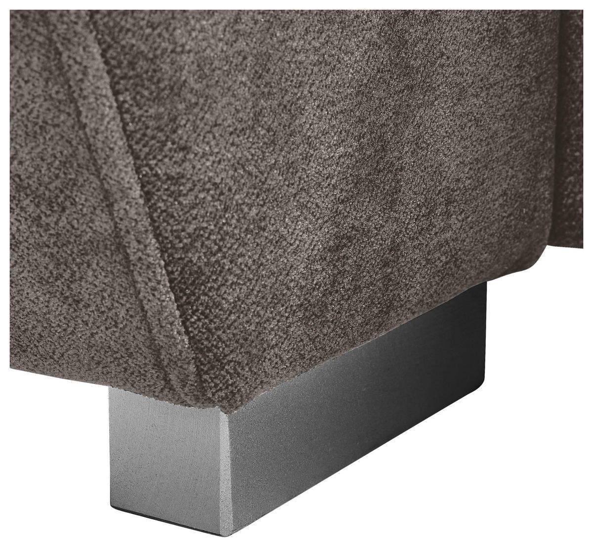 ECKSOFA Taupe Chenille  - Taupe/Silberfarben, KONVENTIONELL, Holz/Textil (187/293cm) - Carryhome