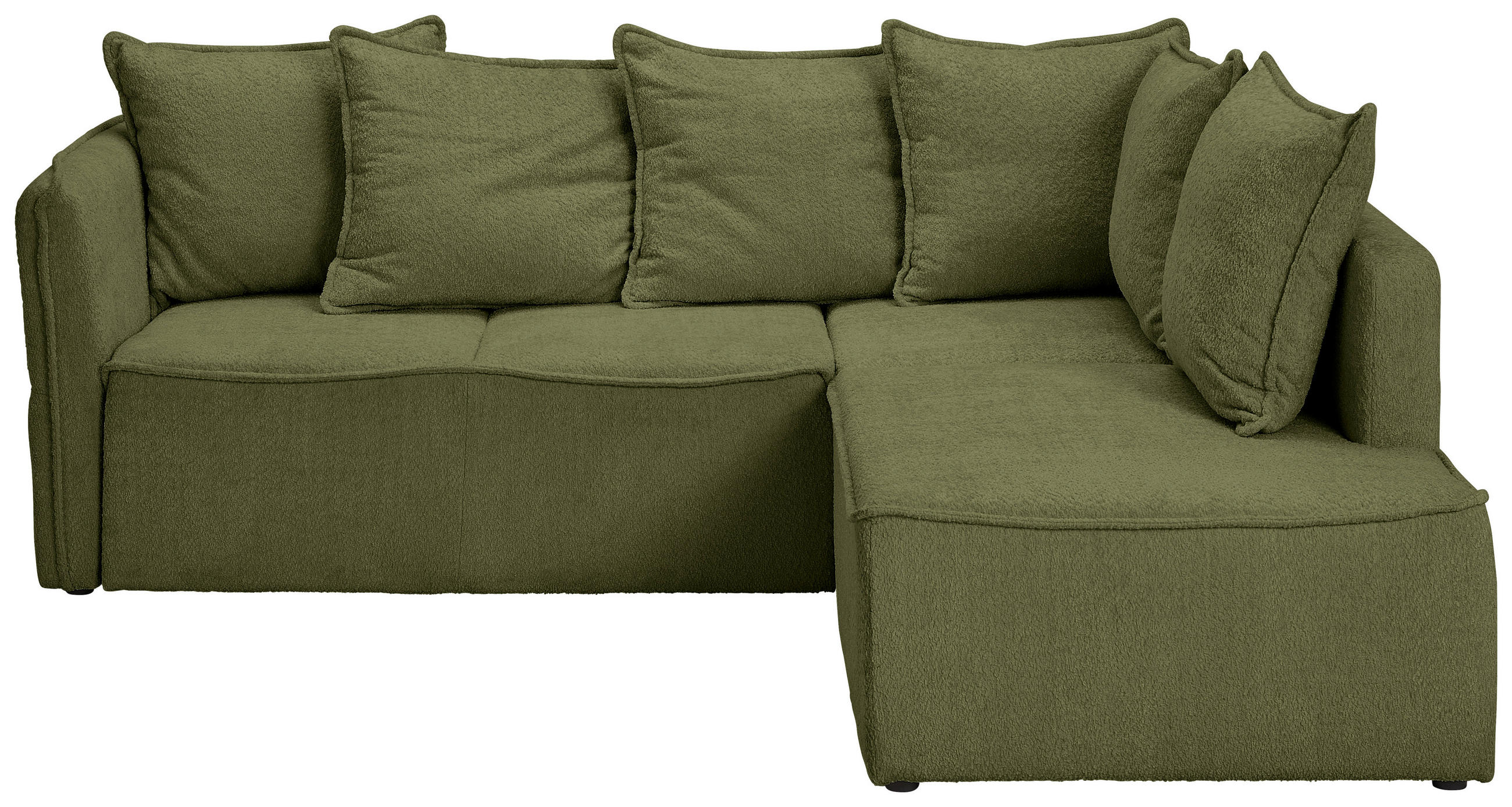 ECKSOFA Olivgrün Chenille  - Schwarz/Olivgrün, KONVENTIONELL, Kunststoff/Textil (233/193cm) - Carryhome