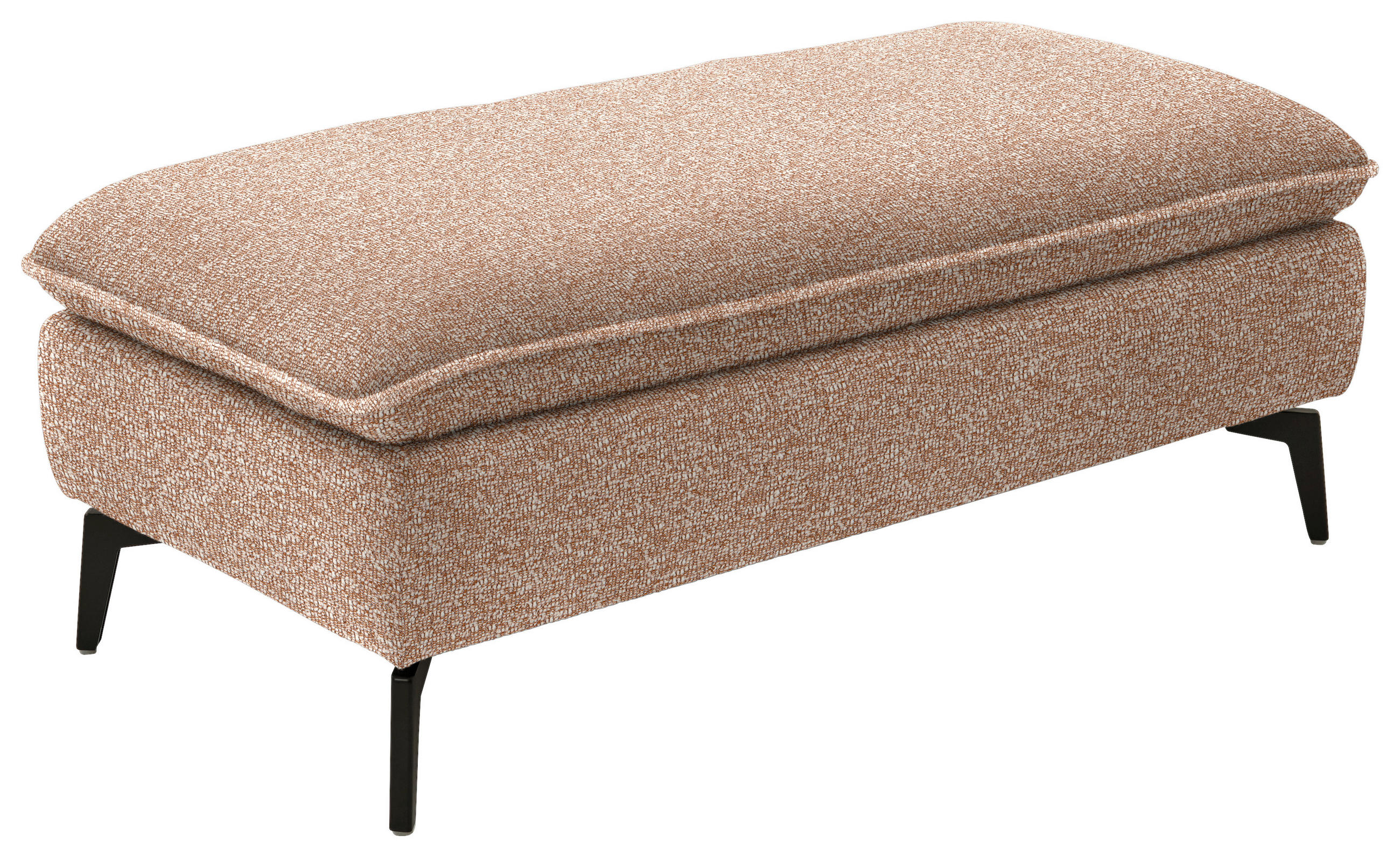 HOCKER in Textil Rotbraun  - Rotbraun/Schwarz, Design, Textil/Metall (130/46/65cm) - Valdera