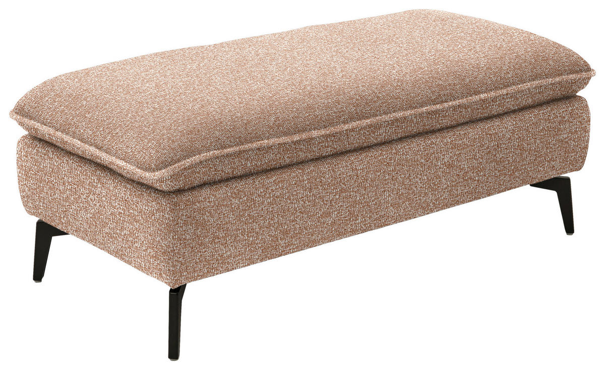 HOCKER in Textil Rotbraun  - Rotbraun/Schwarz, Design, Textil/Metall (130/46/65cm) - Valdera