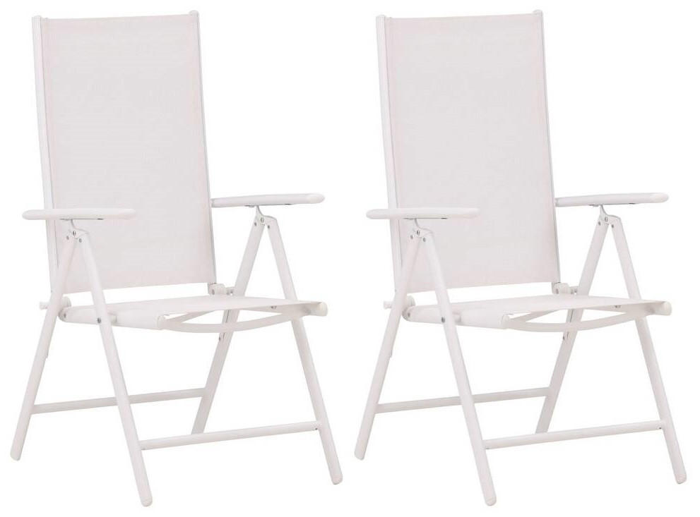 UTESTOLAR SET i metall, textil vit  - vit, Klassisk, metall/textil (55/107,5/62cm) - Gardenson