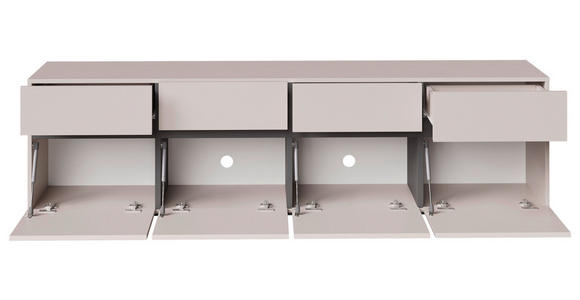 LOWBOARD  200/52,8/40 cm 4 Schublade(n) stehend, in verschiedenen Holzdekoren erhältlich  - Kaschmir/Schwarz, Design, Holzwerkstoff (200/52,8/40cm) - Xora