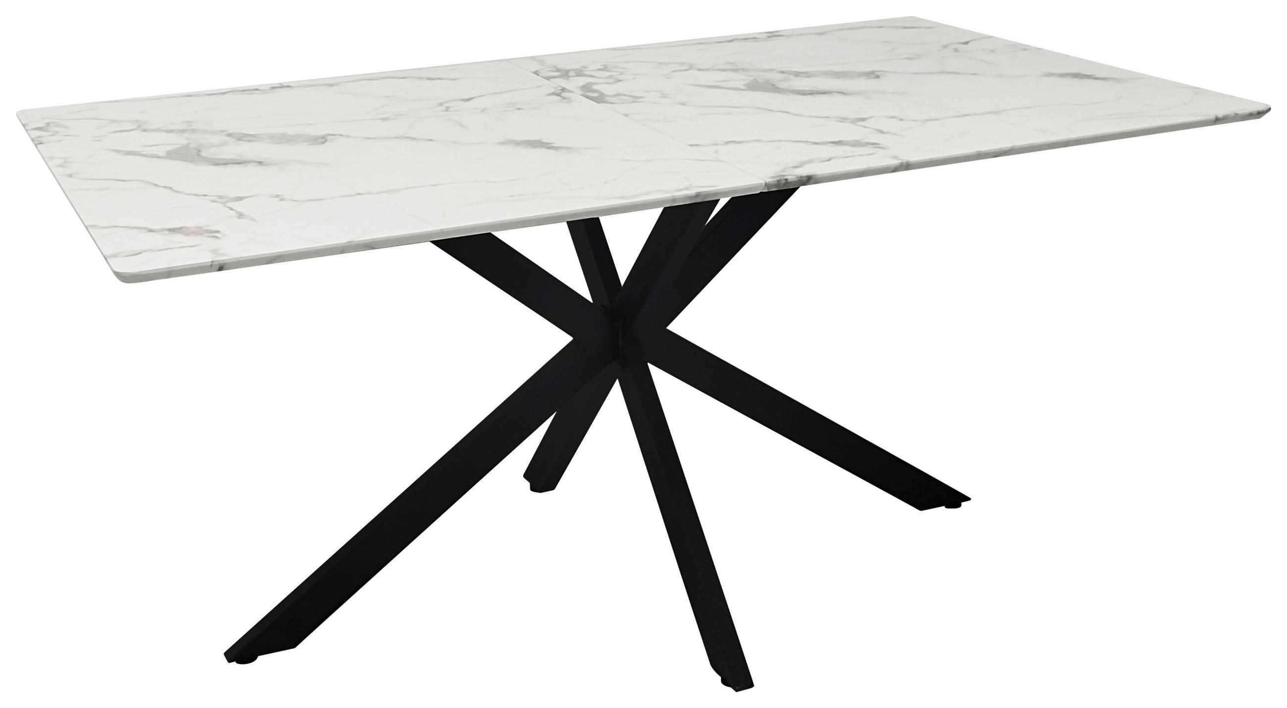 ESSTISCH rechteckig Schwarz, Weiß  - Schwarz/Weiß, MODERN, Holzwerkstoff/Metall (160/90/76cm) - MID.YOU