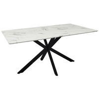 JEDILNA MIZA, črna, bela  - črna/bela, Moderno, kovina/leseni material (160/90/76cm) - MID.YOU