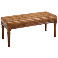 SITZBANK 110/45/45 cm Echtleder Braun, Walnussfarben Mangoholz massiv  - Walnussfarben/Braun, LIFESTYLE, Leder/Holz (110/45/45cm) - Landscape