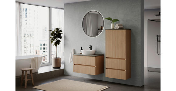 MIDISCHRANK 60/131/35 cm  - Sandfarben/Eichefarben, KONVENTIONELL, Holzwerkstoff/Kunststoff (60/131/35cm) - Xora