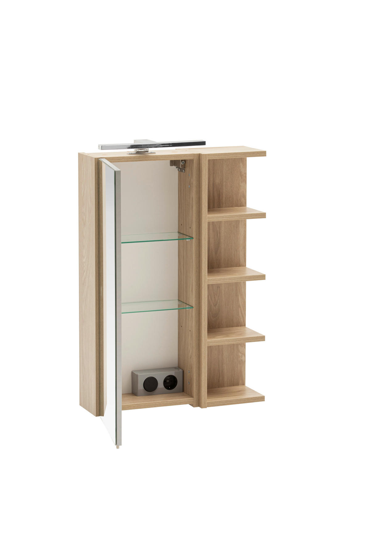 SPIEGELSCHRANK 49,7/74,8/16 cm  - Eichefarben, Natur, Glas/Holzwerkstoff (49,7/74,8/16cm) - Stylife