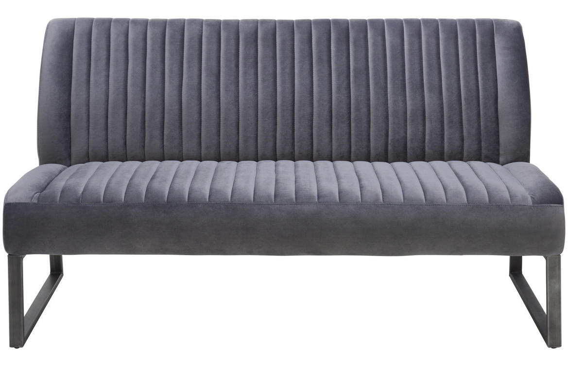 SITTBÄNK i metall, textil grå, svart  - svart/grå, Trend, metall/textil (160/88/67cm) - Ambia Home