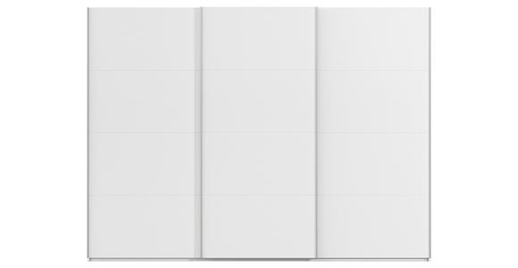 SCHWEBETÜRENSCHRANK  in Weiß  - Alufarben/Weiß, Basics, Holzwerkstoff/Metall (301/223/68cm) - Novel