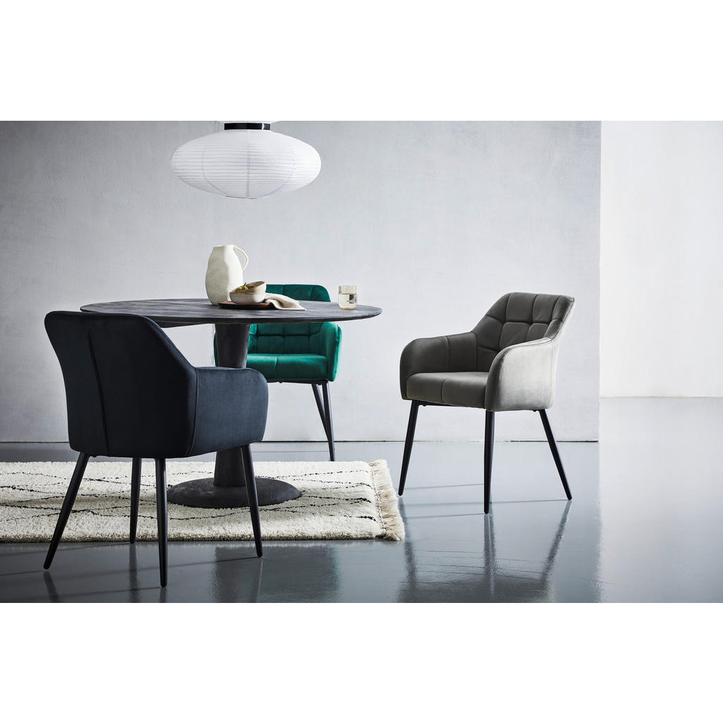 Thumbnail - Livetastic Armlehnstuhl Federkern, Grau, Schwarz, Metall, Textil, Füllung: Schaumstoff, Rundrohr, 60x83x59 cm, Esszimmer...