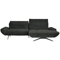 ECKSOFA  in Teddystoff Anthrazit  280/170-195 cm  - Anthrazit/Schwarz, Design, Textil/Metall (280/170-195cm) - Dieter Knoll