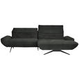 ECKSOFA  in Teddystoff Anthrazit  280/170-195 cm  - Anthrazit/Schwarz, Design, Textil/Metall (280/170-195cm) - Dieter Knoll
